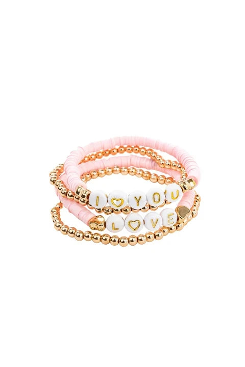 Pink Love Bracelet Set (4pcs)