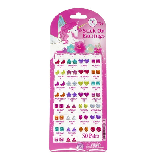 Pink Poppy Stick-On Earrings, 30 Pairs