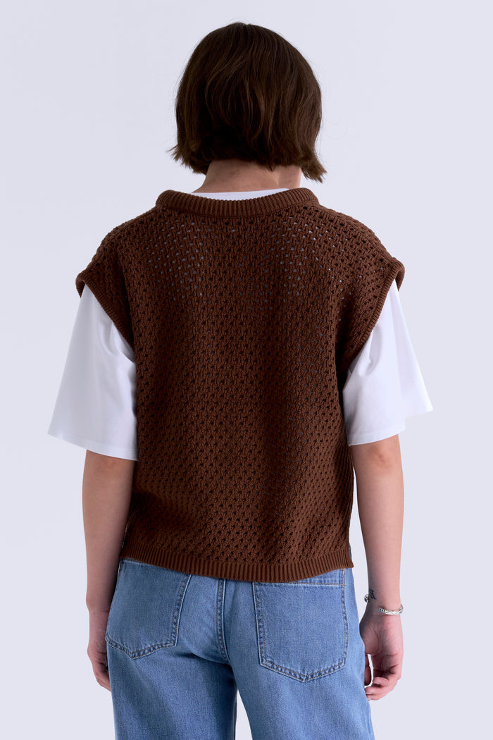 BECK OPEN KNIT CROPPED SWEATER