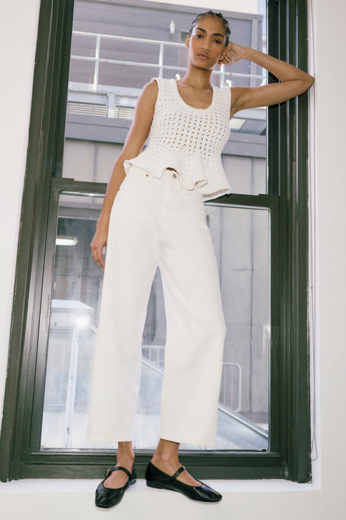 Pistola Kyral High Rise Bowed Ankle Jean in Antique White