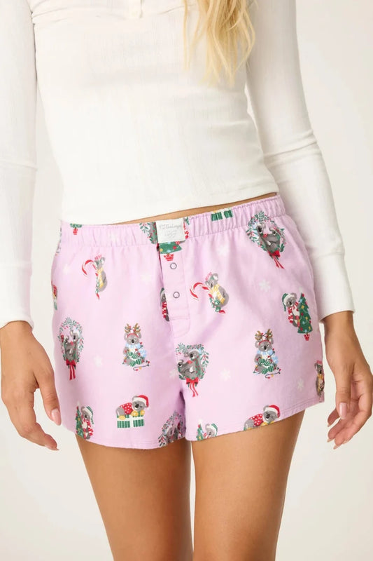 PJ Salvage Women's Koality Holiday Flannel Short