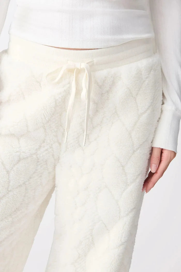 Ivory Cable Texture Cozy Pant