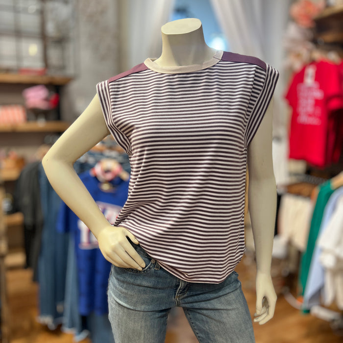 Plum Colorblock Top