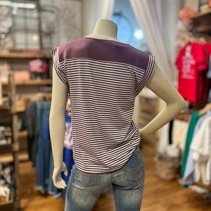 Plum Colorblock Top