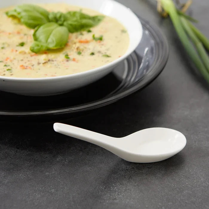 Porcelain Soup Spoon White