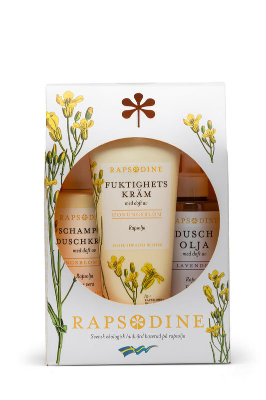 Rapsodine presentpaket - Fuktighets kräm, duscholja och schampo