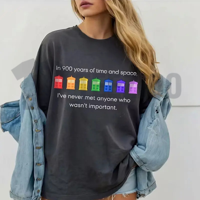 PRIDE Rainbow Police Box T-Shirt – 11th Doctor Quote LGBT Pride Month Whovian Graphic Tee
