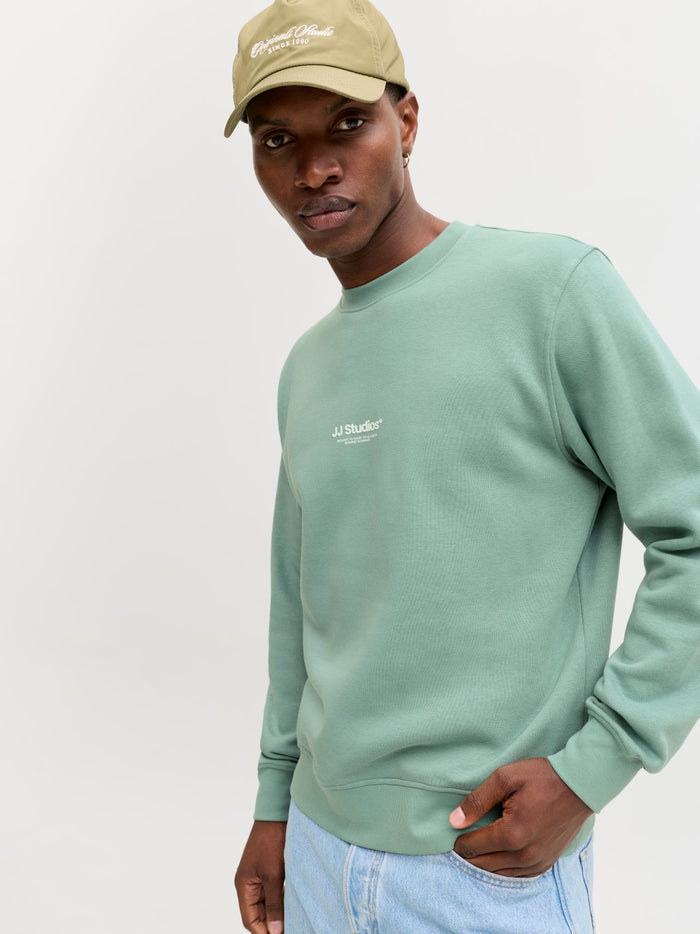 Printed Sweatshirt in Mineral Blue