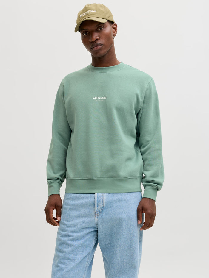 Printed Sweatshirt in Mineral Blue