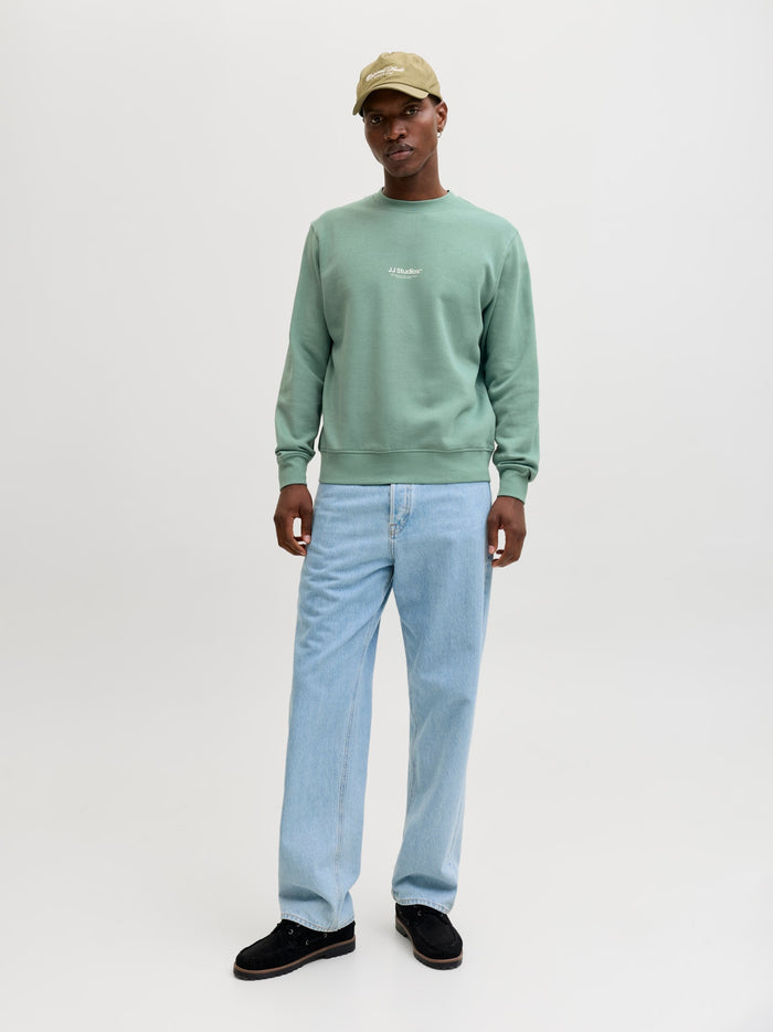 Printed Sweatshirt in Mineral Blue