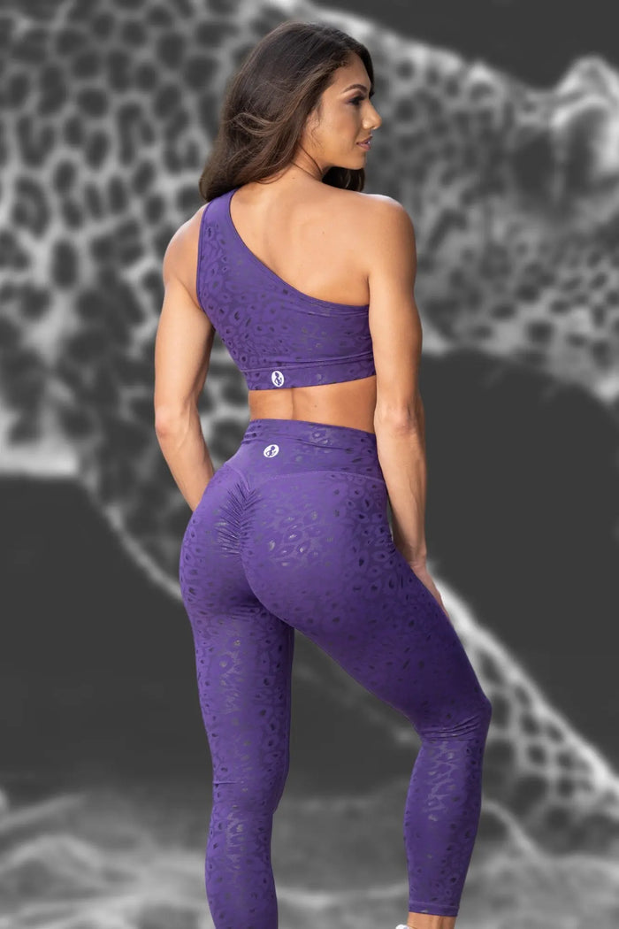 PURPLE CHEETAH SCRUNCH LEGGINGS