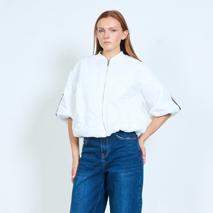 Quilted short sleeve bomber jacket wholesale