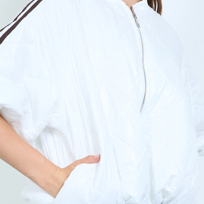 Quilted short sleeve bomber jacket wholesale