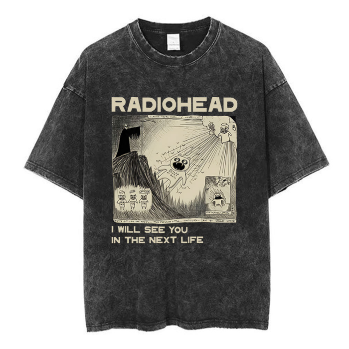 Radiohead Washed Cotton Band T-Shirt | Retro Rock Tee