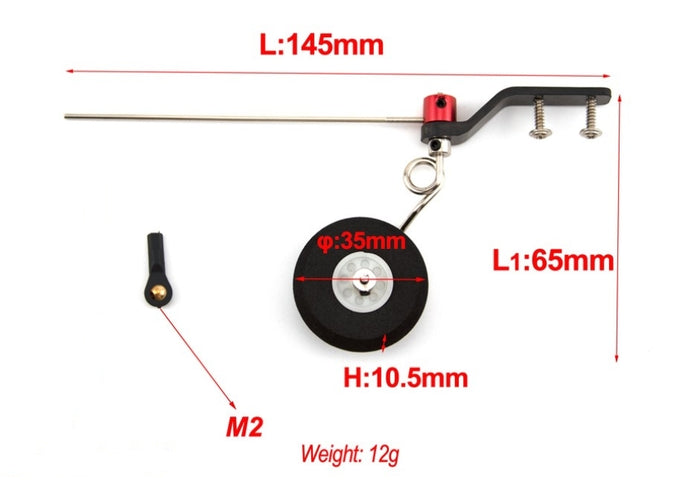 RCP Carbon tail wheel carrier mini 35mm wheel