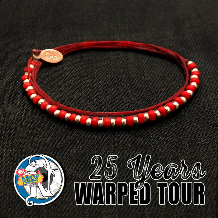Red 25 Years NTIO Bracelet by Vans Warped Tour