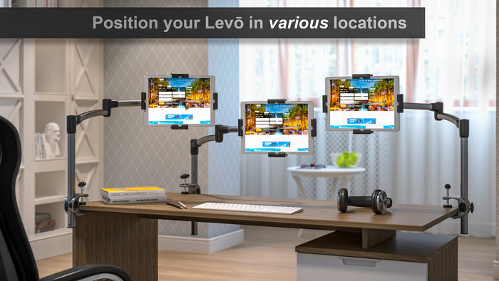 REFURBISHED LEVO G2 Table Clamp Tablet Stand - Gunmetal Black