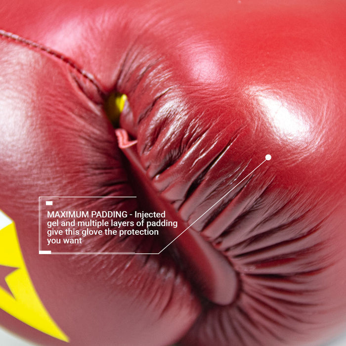 REVGEAR S4 SENTINEL PRO LEATHER GEL BOXING GLOVES RED