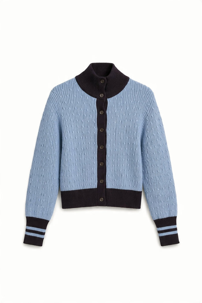 Ribbed Colour-Block Button Cardigan wholesale - image 1