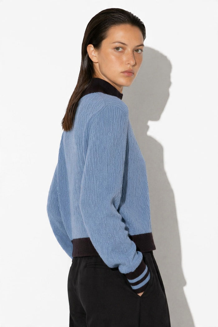 Ribbed Colour-Block Button Cardigan wholesale - image 3