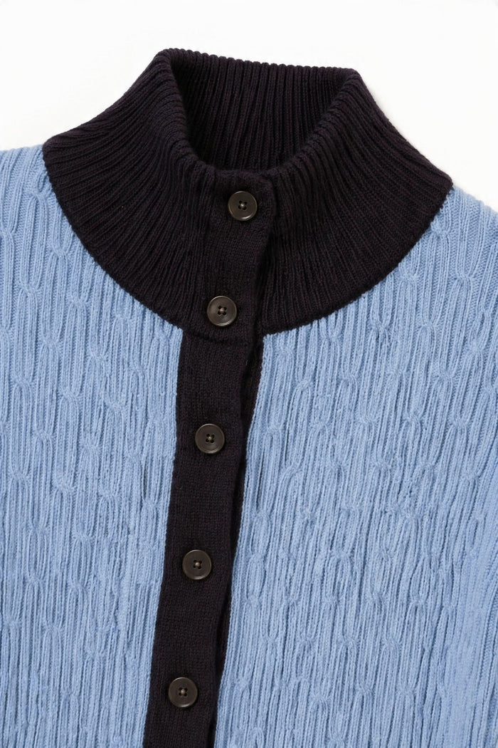 Ribbed Colour-Block Button Cardigan wholesale - image 5