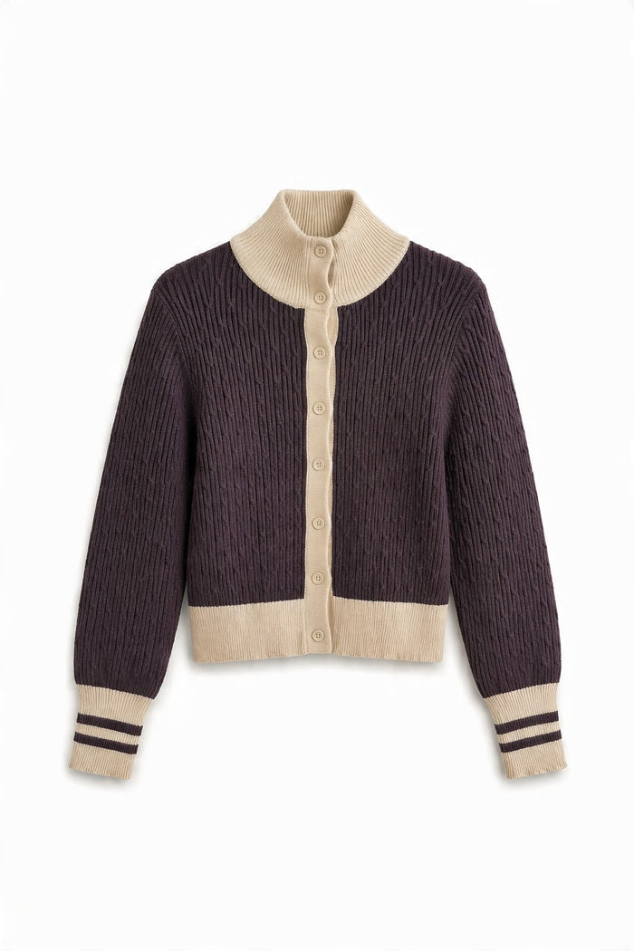 Ribbed Colour-Block Button Cardigan wholesale - image 7