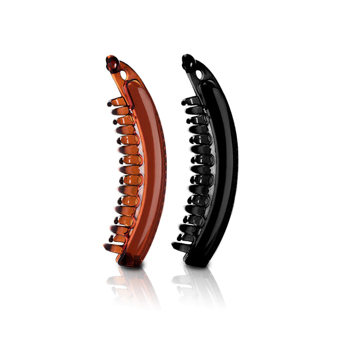 SANAS banana hair clips for women 2 pcs black and brown hair accessories for women