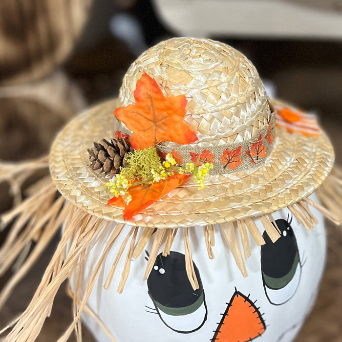 Scarecrow Straw Hat Sitter