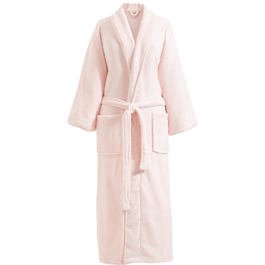 Pink bathrobe on a white background