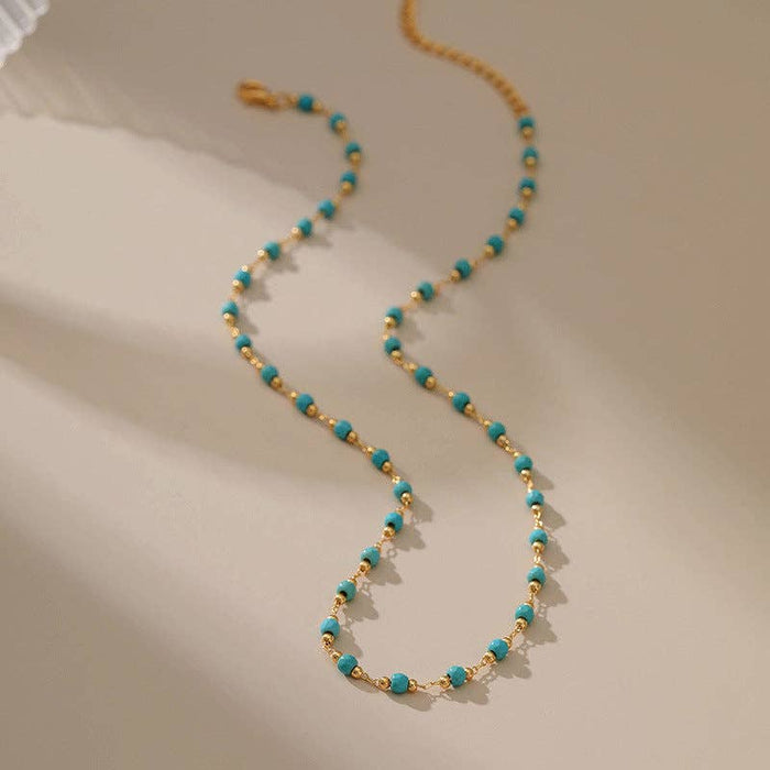 Simple Turquoise Beads Necklace KN0013