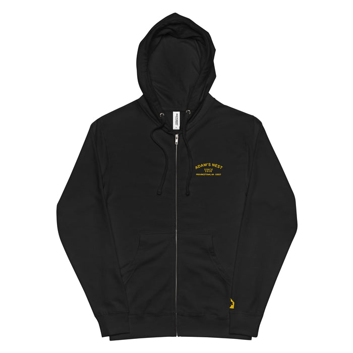 Adam's Nest Provincetown SINCE 2016 zipfront black hoodie