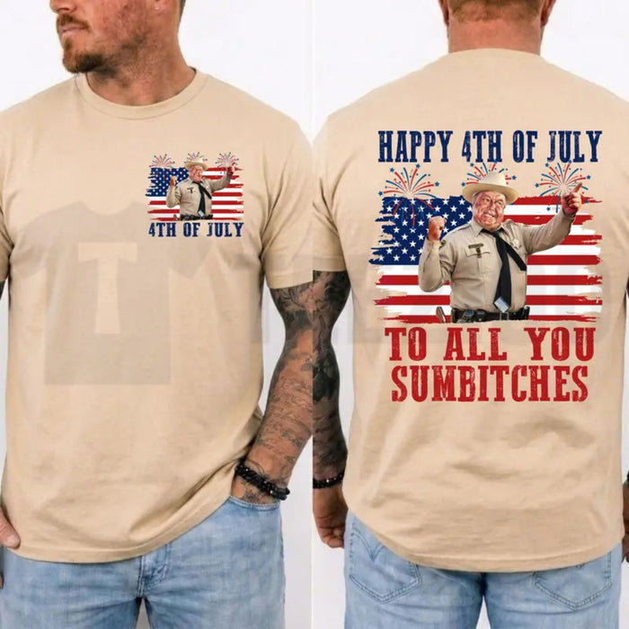 Smokey and the Bandit 4th of July Funny Sumbitches Independence Day T-Shirt - Teezioo