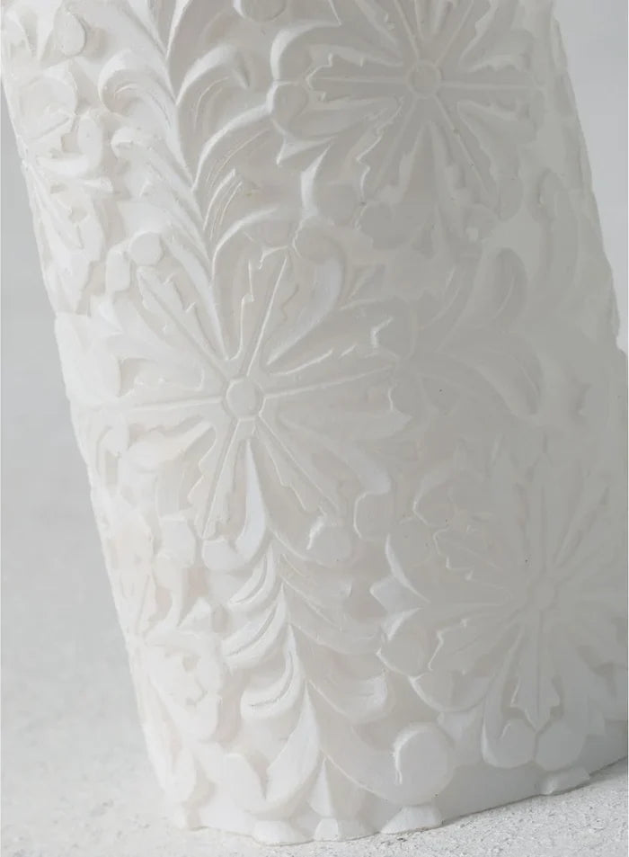 Snowflake Carved Pillar Candle