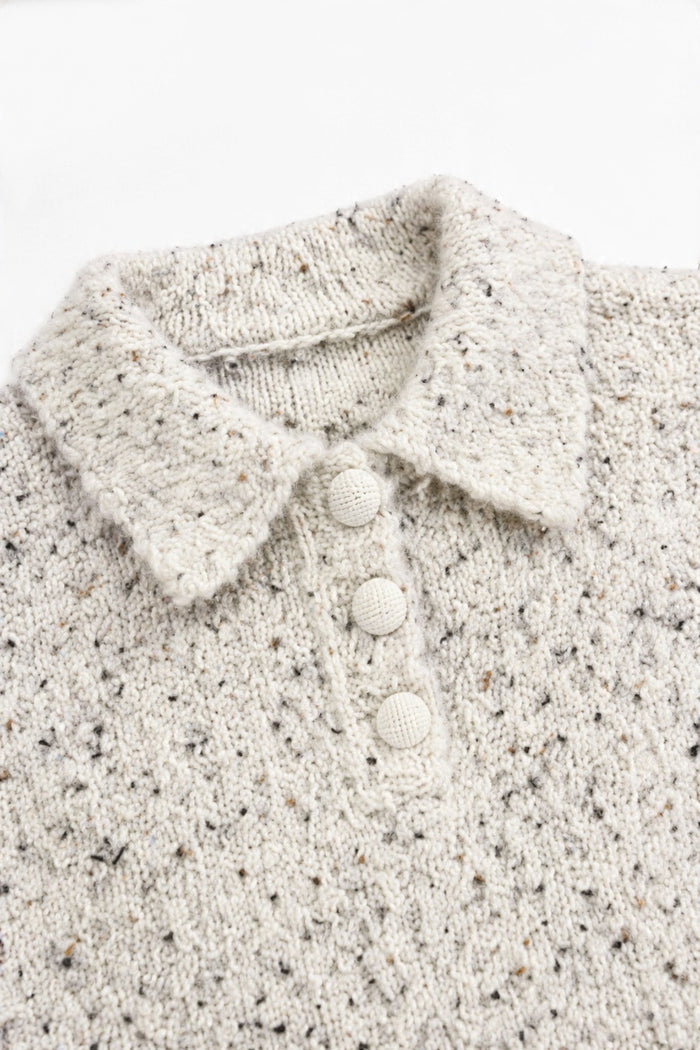 Speckled Wool-Blend Polo Sweater wholesale - image 6