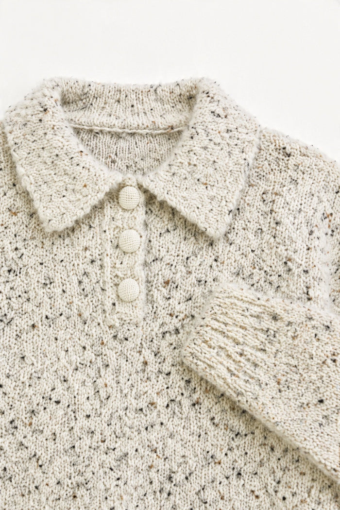 Speckled Wool-Blend Polo Sweater wholesale - image 7