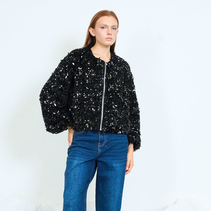Statement sequin bomber jacket wholesale