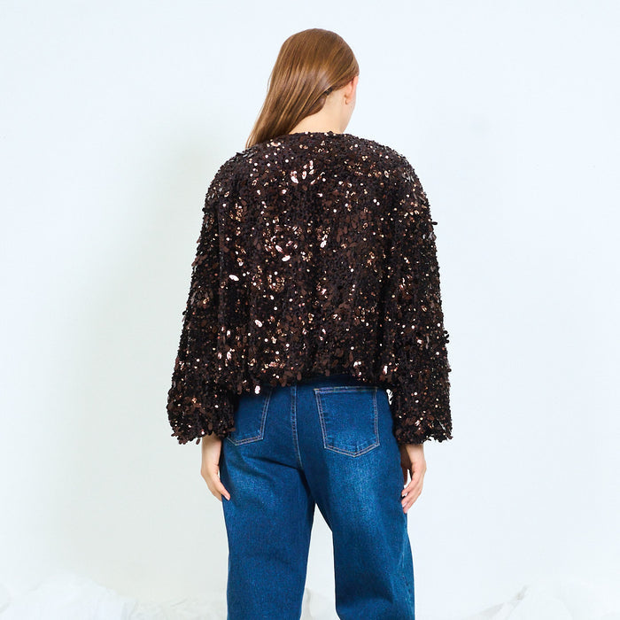 Statement sequin bomber jacket wholesale
