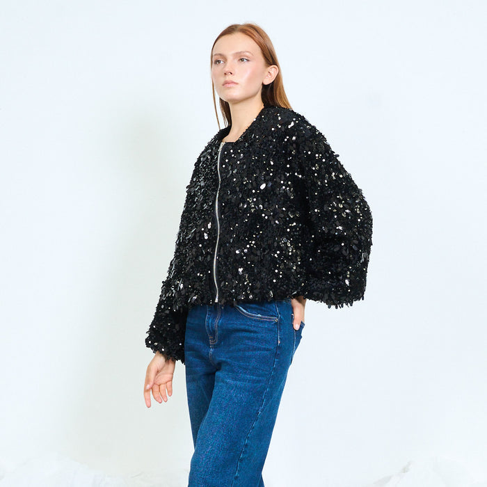 Statement sequin bomber jacket wholesale