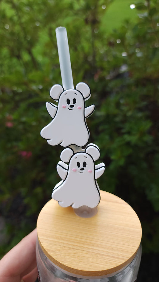 *STL /3MF FILE * Halloween Mouse Ghost Straw Topper 8mm & 10mm