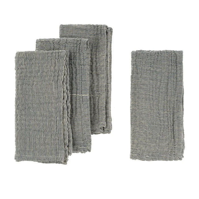 Stripe Double Cloth Napkins S/4, Blue - Magnolia Lane co. Home + Garden + Gift
