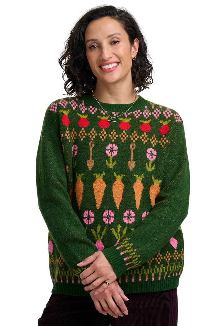 SUGARHILL BRIGHTON LAVERNE JUMPER, GREEN ALLOTMENT FAIRISLE
