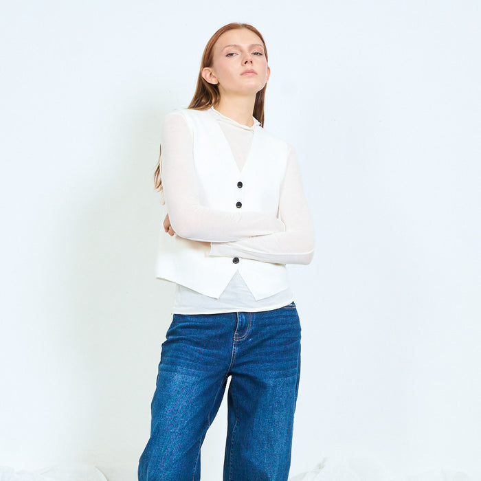 Tailored button front vest wholesale