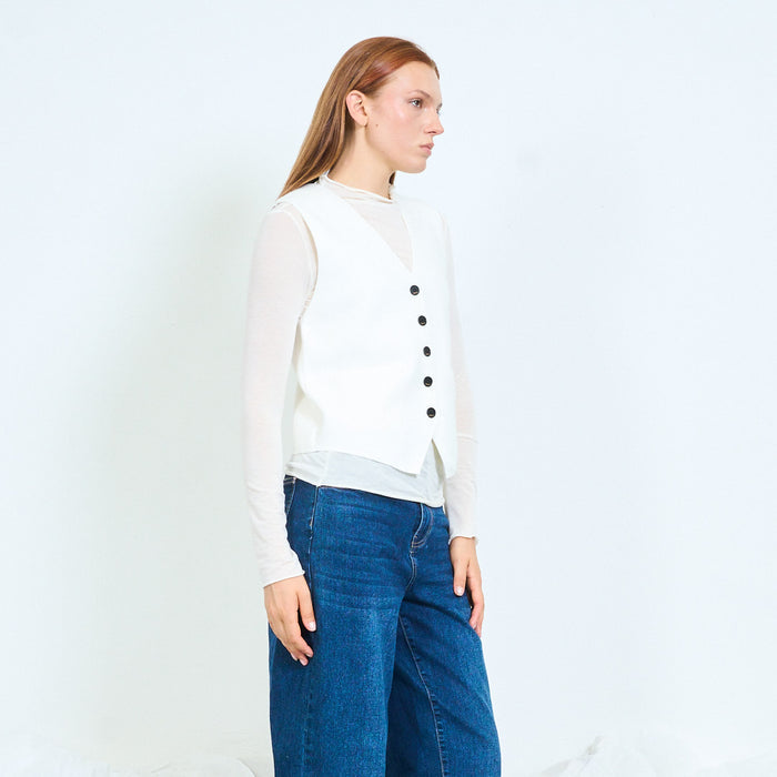 Tailored button front vest wholesale