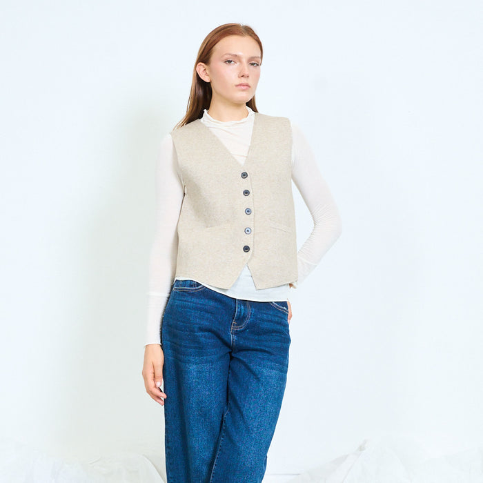 Tailored button front vest wholesale