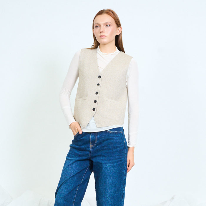 Tailored button front vest wholesale