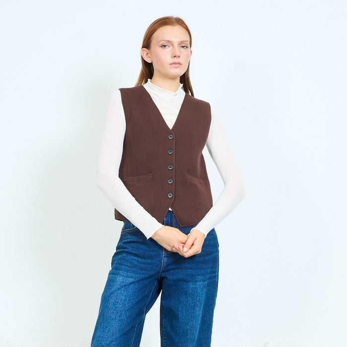 Tailored button front vest wholesale