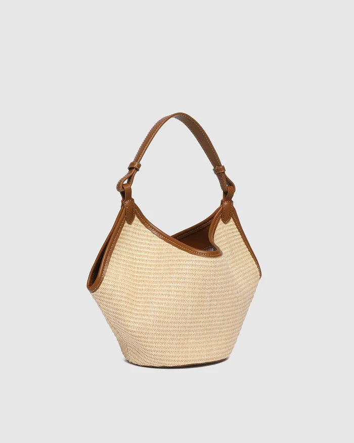 Taya Mini Tote Bag - Raffia/ Tan