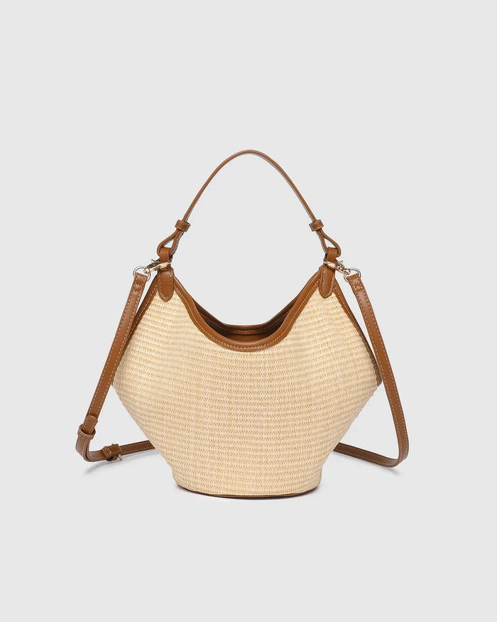 Taya Mini Tote Bag - Raffia/ Tan