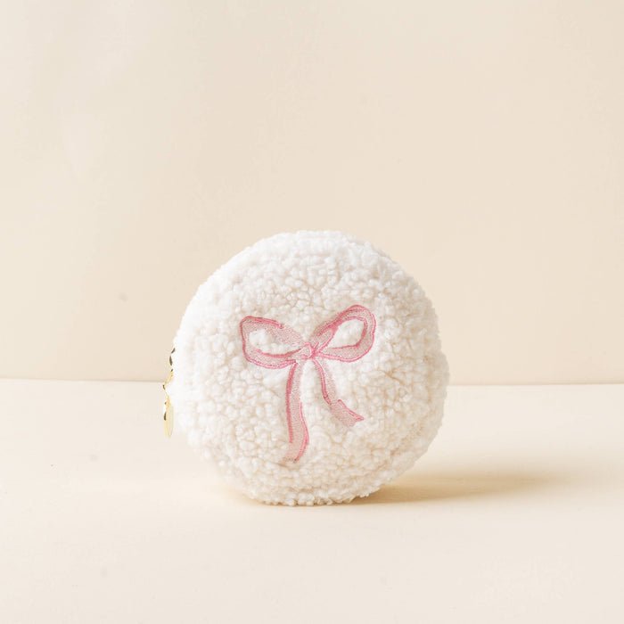 Teddy Pouch Circle-Bow Pink