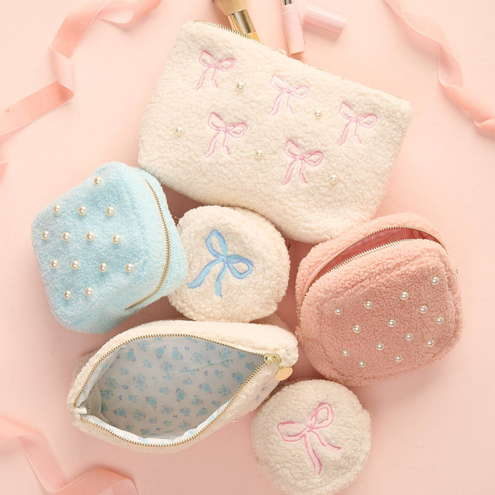 Teddy Pouch Square-Pearl Blush